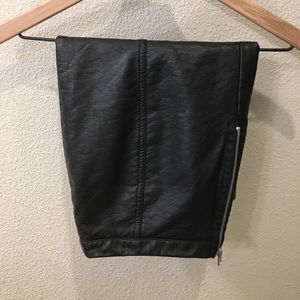 Black Faux Leather Skirt